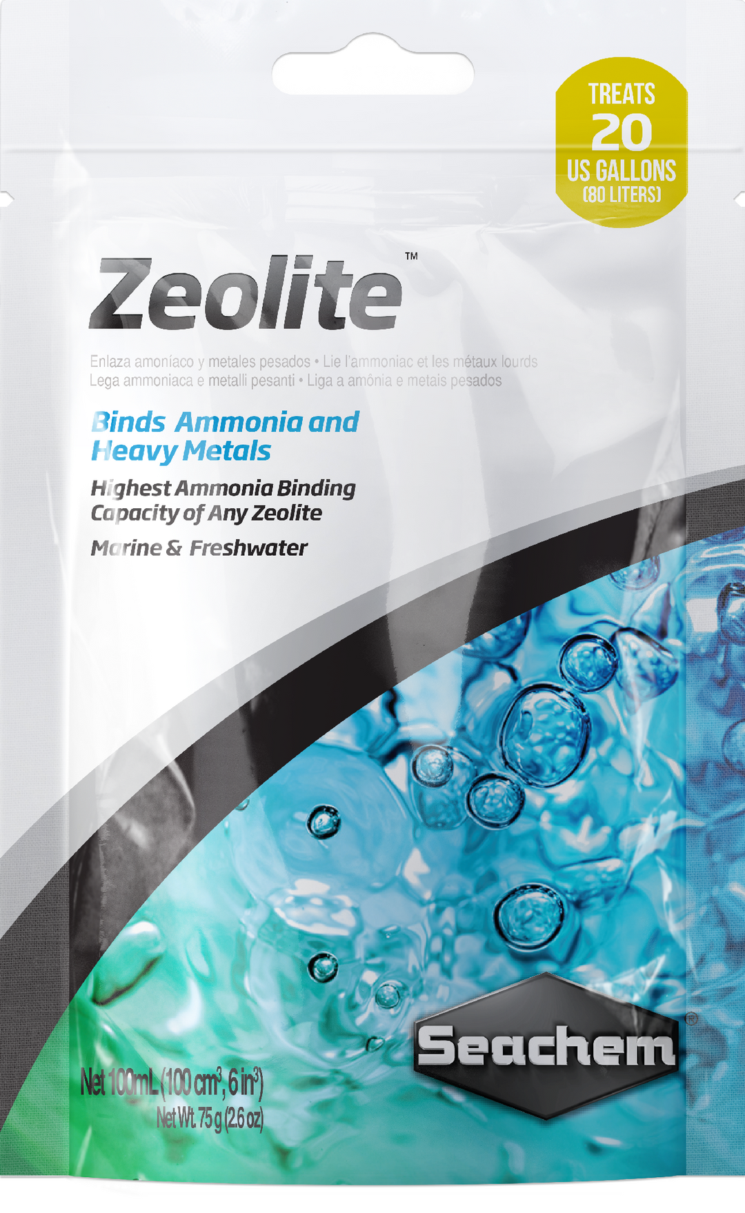 Seachem Zeolite 100ml Bagged