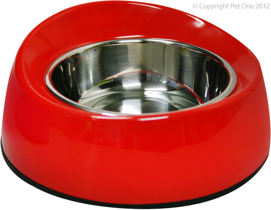 Pet One Melamine Bowl Retainer 160ml Red 20306s-r