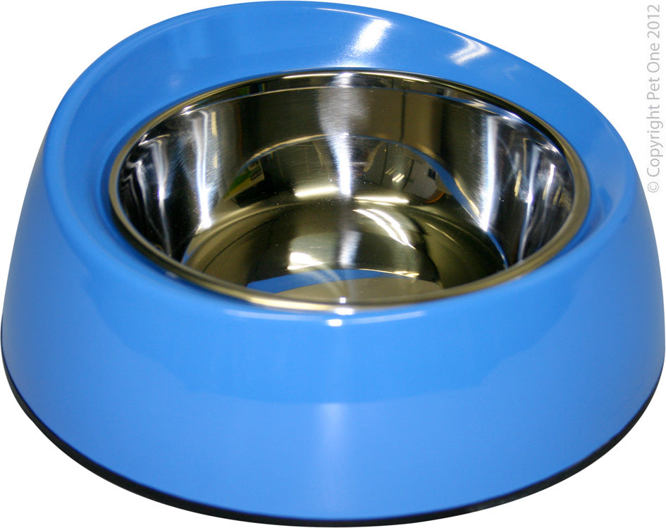 Pet One Melamine Bowl Retainer 350ml Blue