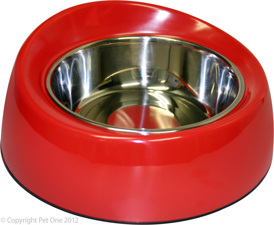 Pet One Melamine Bowl Retainer 700ml Red 20306l-r