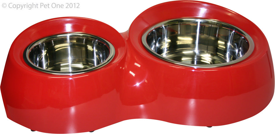 Pet One Melamine D/bowl 250/600ml Red 20310m-r