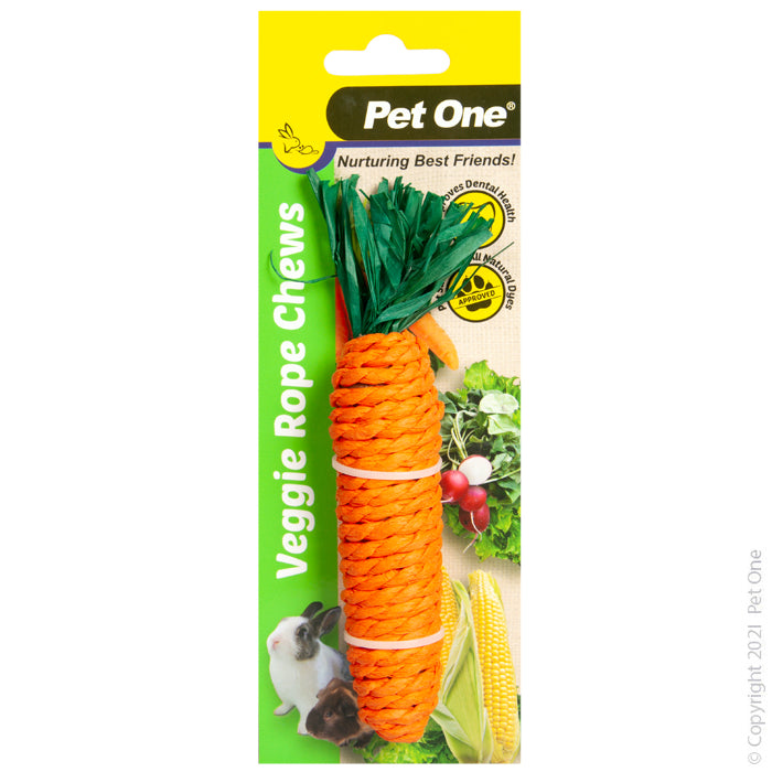 Pet One Veggie Rope Chews Carrot Medium