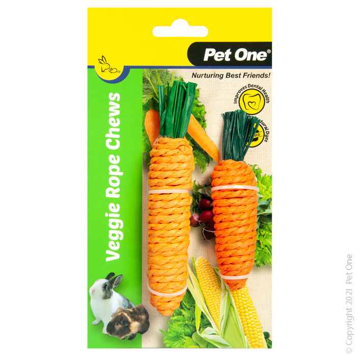 Pet One Veggie Rope Chews Carrot Twin Pack S/m