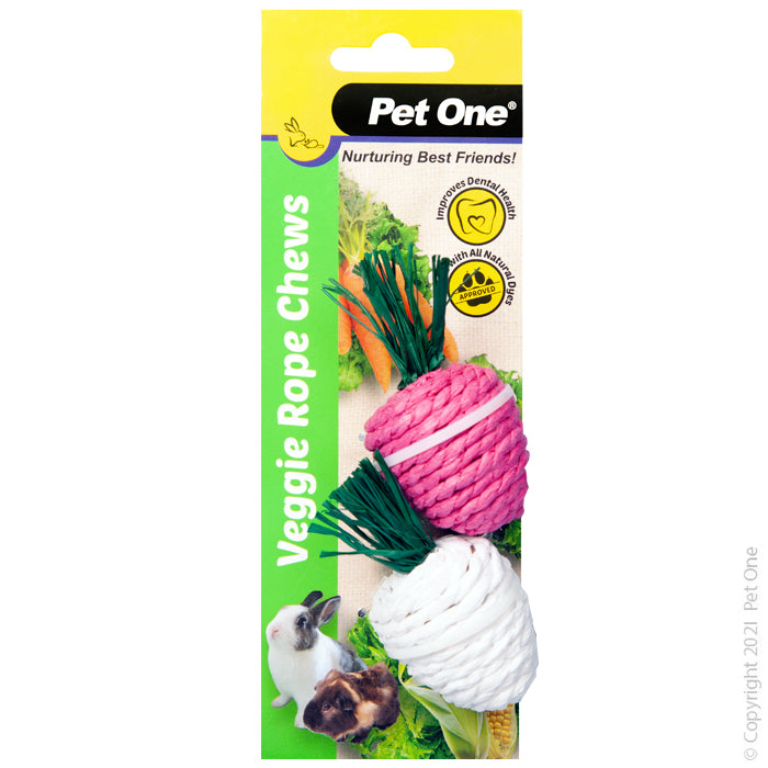 Pet One Veggie Rope Chews Radish Twin Pack