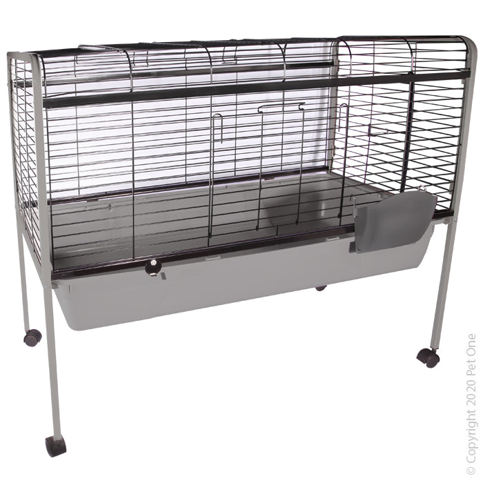 Pet One Small Animal Cage Hutch W/wheels Grey
