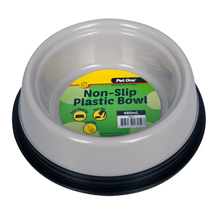 Pet One Non-slip Plastic Bowl Grey S 480ml