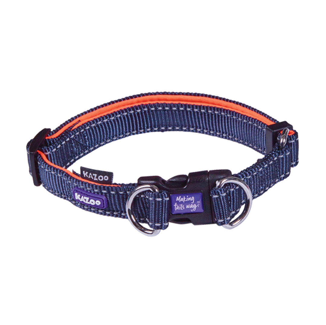Kazoo Collar Nylon Adjustable Large Active Slate/orange 37-55 Neck