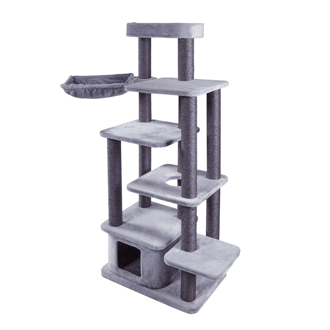 Kazoo Cat Scratch Pole Kitty Condo Multi Platform Grey 15554