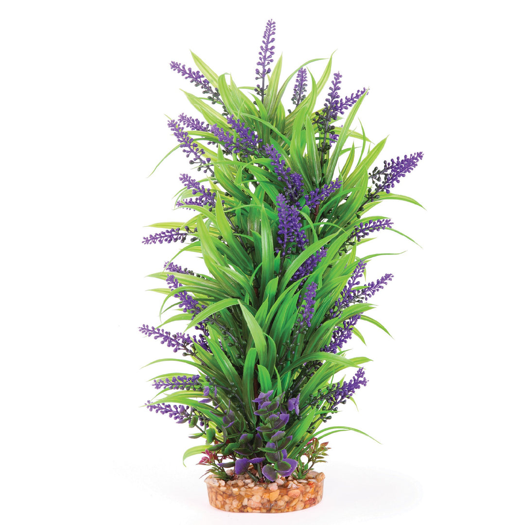 Kazoo Aquarium Plants Combo Thin Leaf W/purp Flower - Xl 40cm