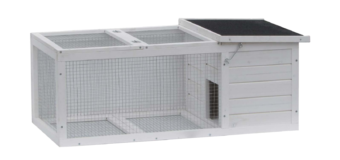 Bon Zoo Small Animal Cage Classic Lawn Hutch White K118