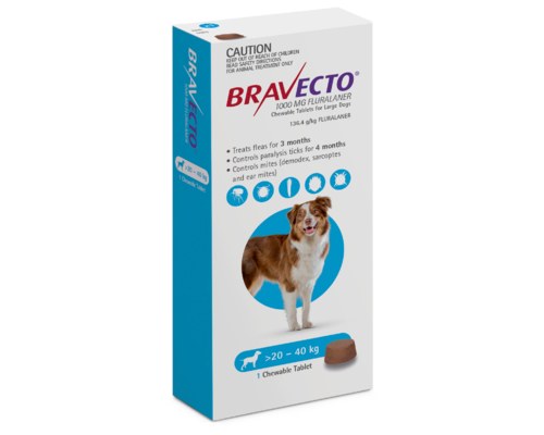 Bravecto Blue Large Dogs 20-40kg 1pk