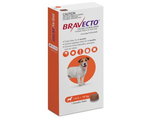 Bravecto Orange Small Dogs 4.5-10kg 1pk