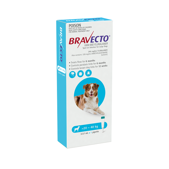 Bravecto Spot On Blue Large Dogs 20-40kg 1pk