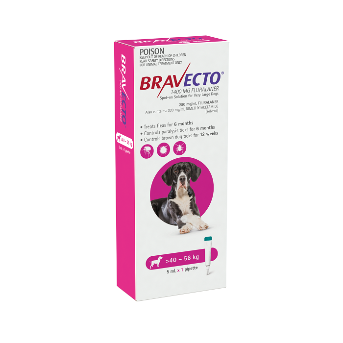 Bravecto Spot On Pink Xlarge Dogs 40-56kg 1pk