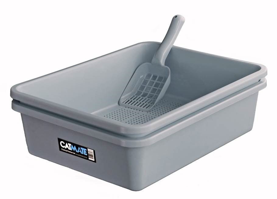 Catmate Litter Tray 3 Piece Sieve Charcoal