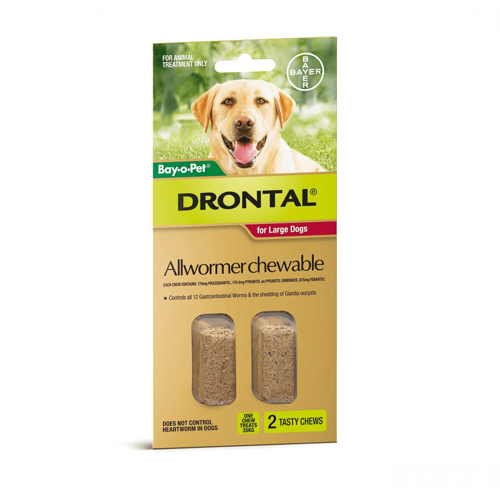 Drontal Chewable Large Dog 35kg 2pk