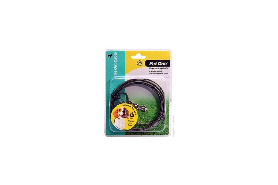 Pet One Tie Out Cable 3mmx10m <15kg