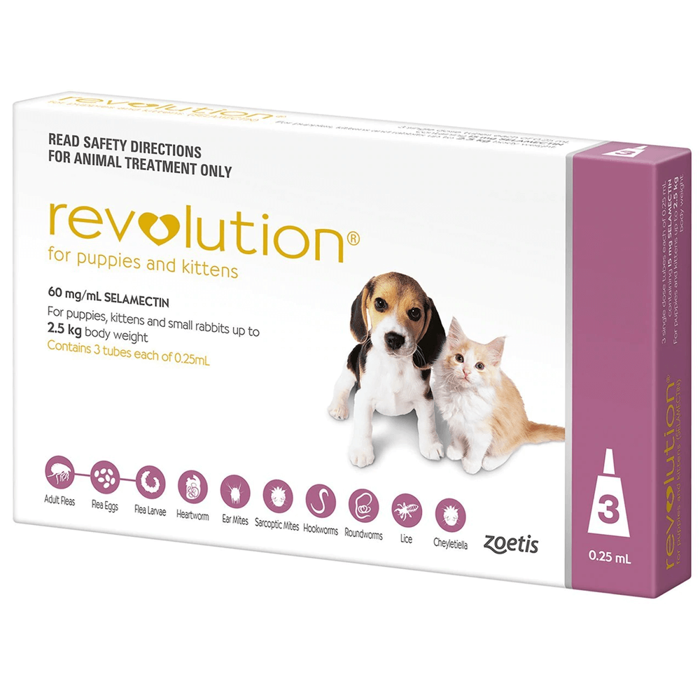 REVOLUTION PINK PUPPY/KITTEN <2.5KG 3PK