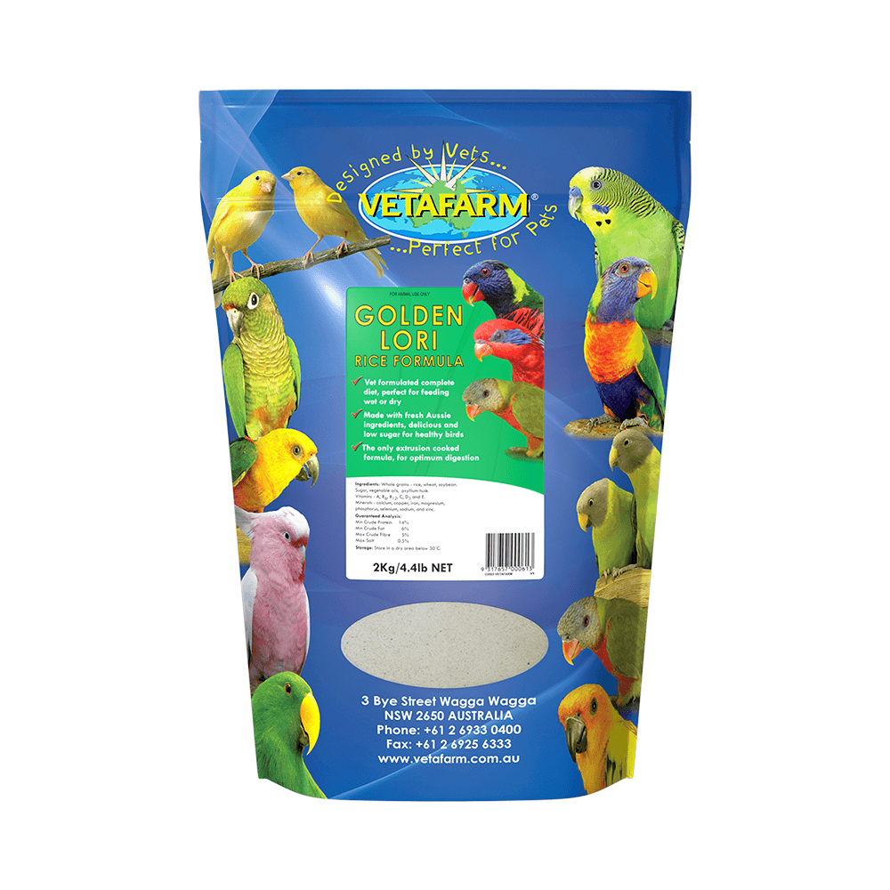 Vetafarm Golden Lori Rice Formula 2kg