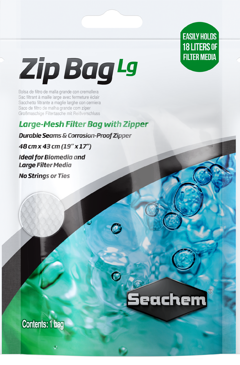 Seachem Zip Bag Lrg 19x17(24)"