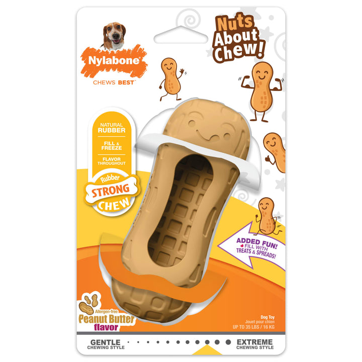 Nylabone Rubber Peanut Treat Toy Wolf