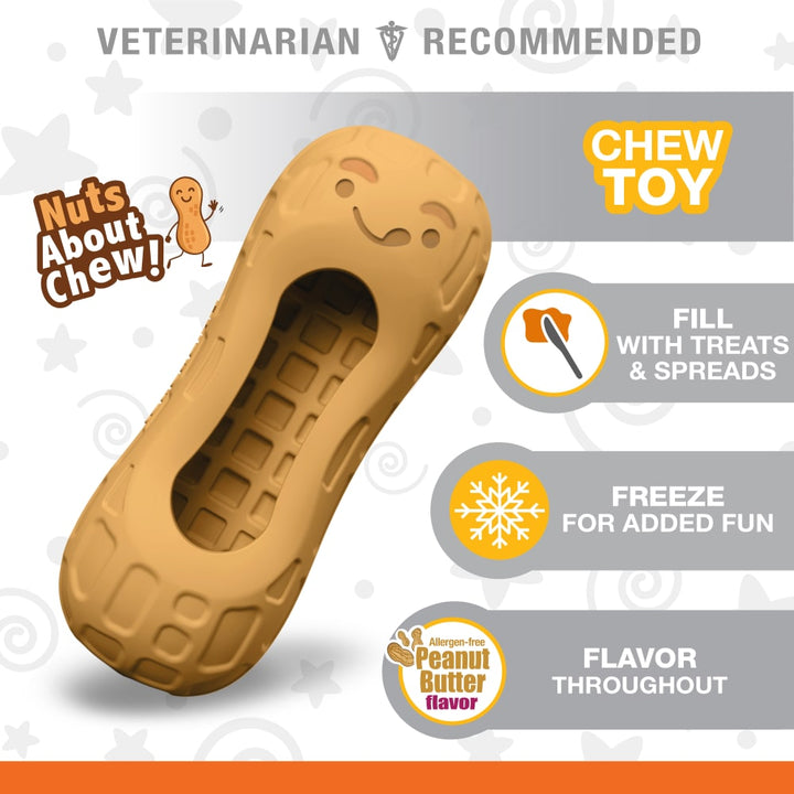 Nylabone Rubber Peanut Treat Toy Wolf