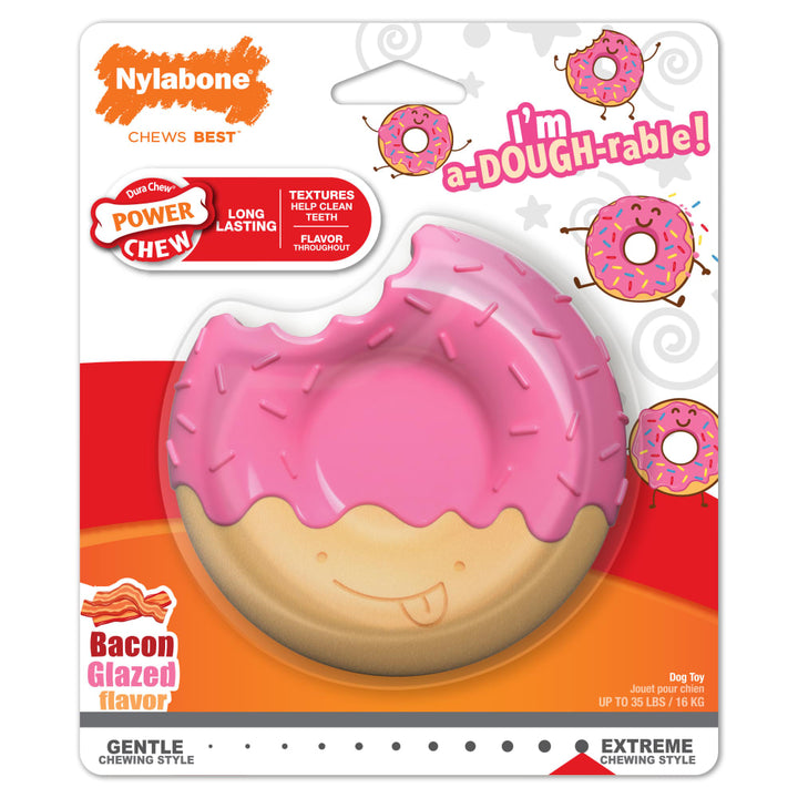 Nylabone Power Chew Doughnut Wolf Bacon Glazed