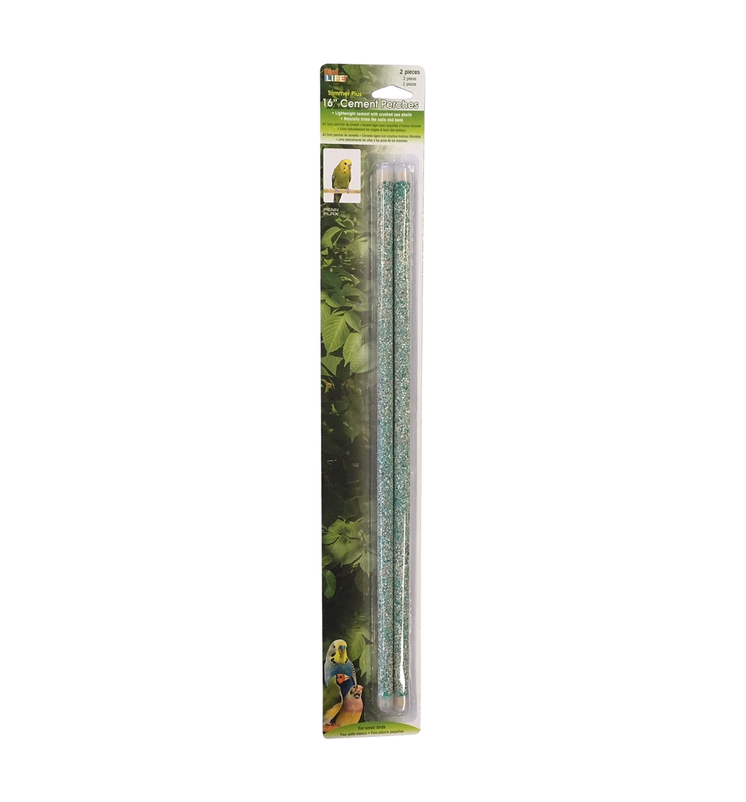Bird Life Perches Wood & Cement 41x1cm 2pk