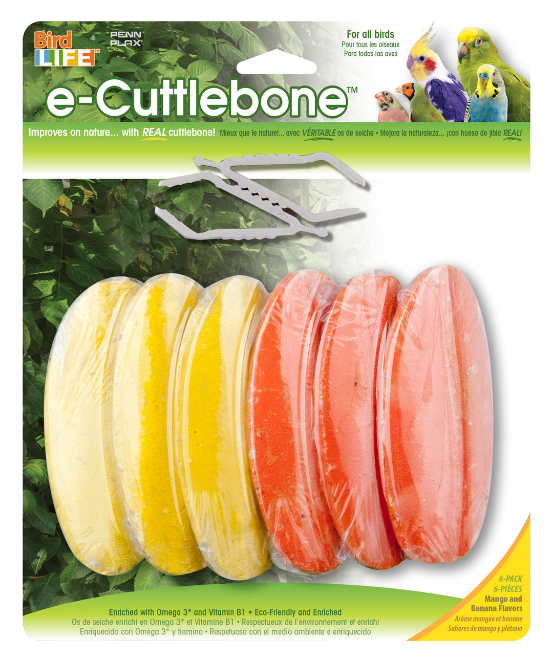 Bird Life E Cuttlebone Banana Mango 6pk