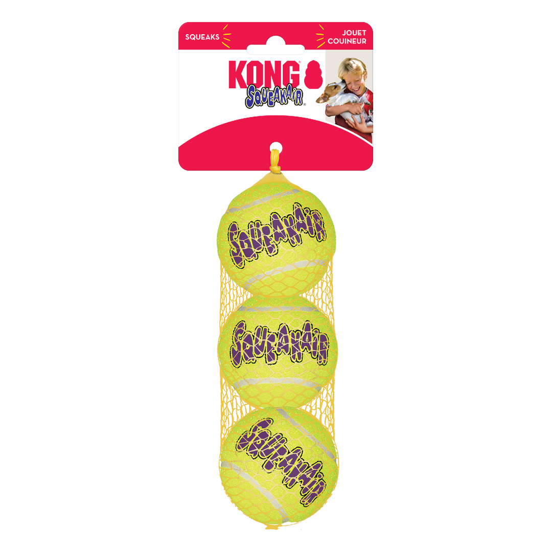 Kong Airdog Squeakair Ball Medium 3pk Ast2