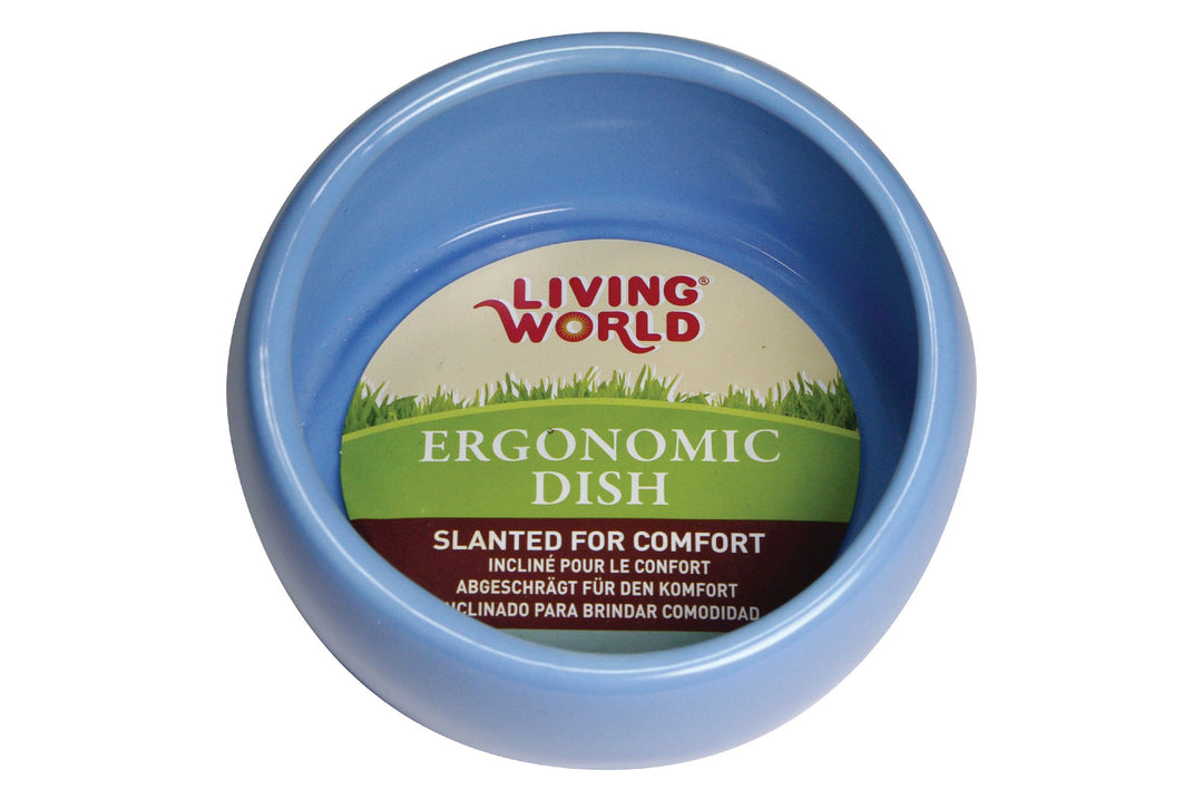 Living World Ceramic Ergonomic Dish Large 420ml Blue