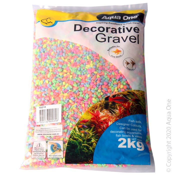 Aqua One Decorative Gravel 2kg - Rainbow