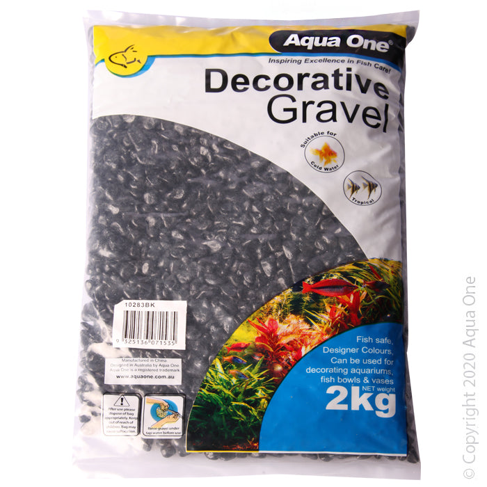 Aqua One Decorative Gravel 2kg - Black