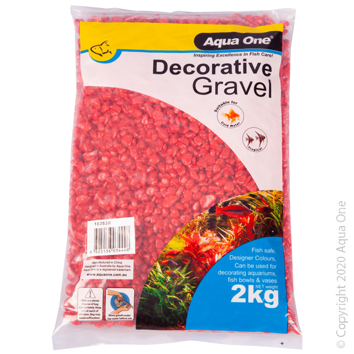 Aqua One Decorative Gravel 2kg - Red