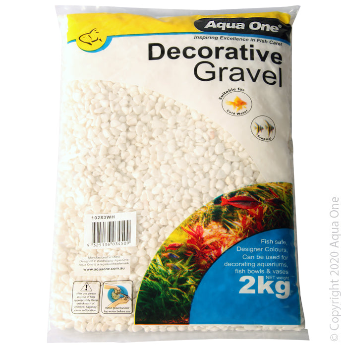 Aqua One Decorative Gravel 2kg - White