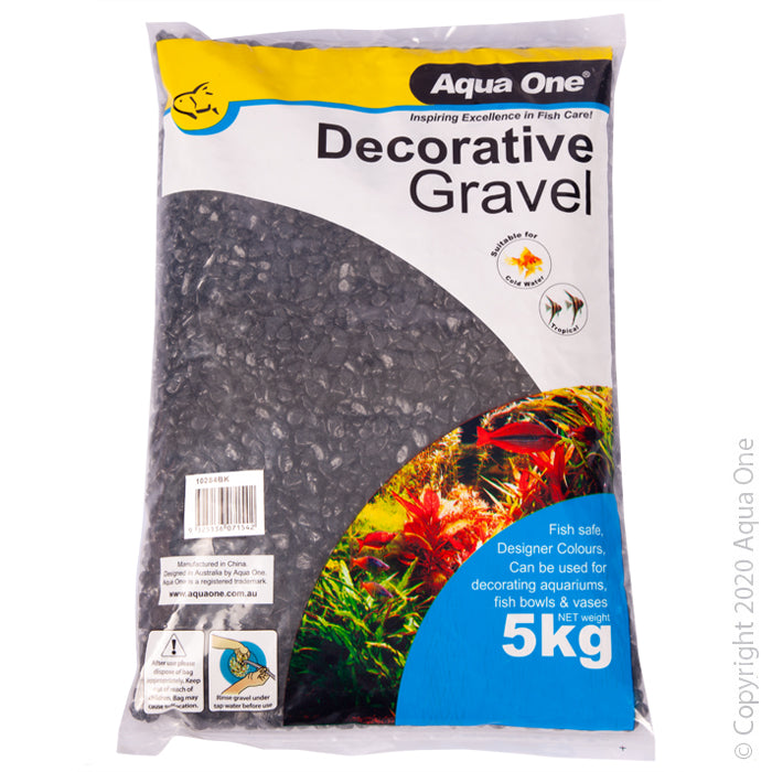 Aqua One Decorative Gravel 5kg - Black