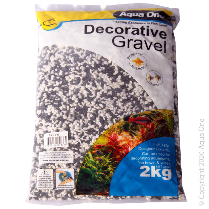 Aqua One Decorative Gravel 2kg - Black & White
