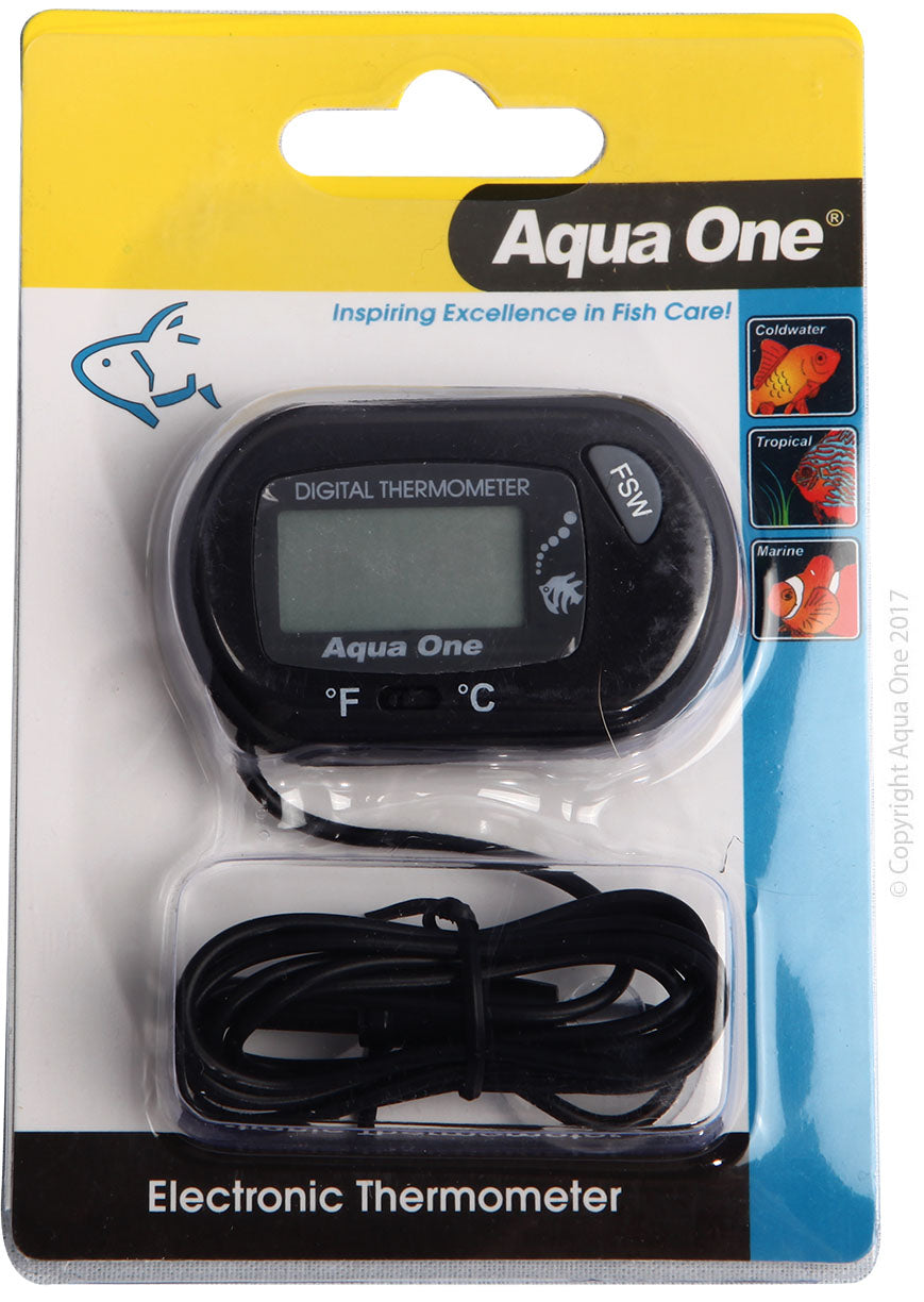 Aqua One Thermometer LCD Electronic Outside Tank