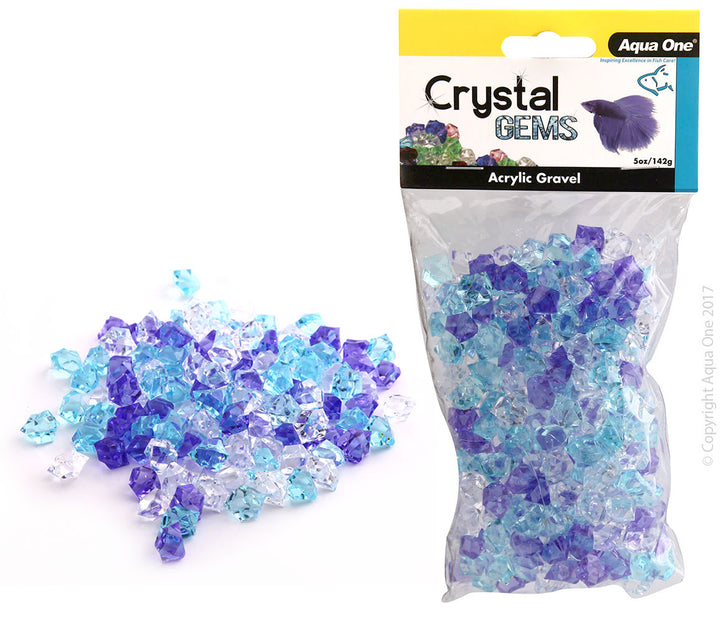 Aqua One Betta Acrylic Crystal Gems 145g - Frosty Blue