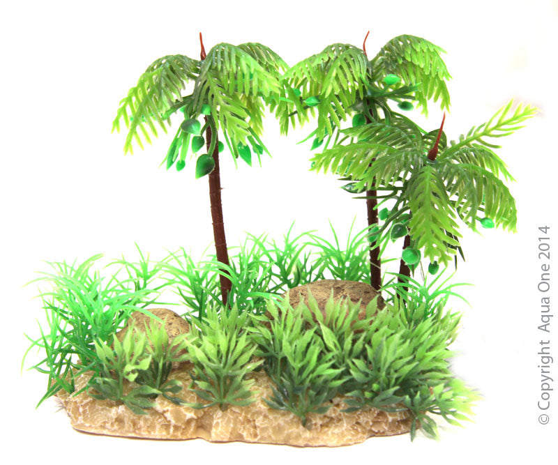 Aqua One Hermit Crab Palm Tree Island With Grass