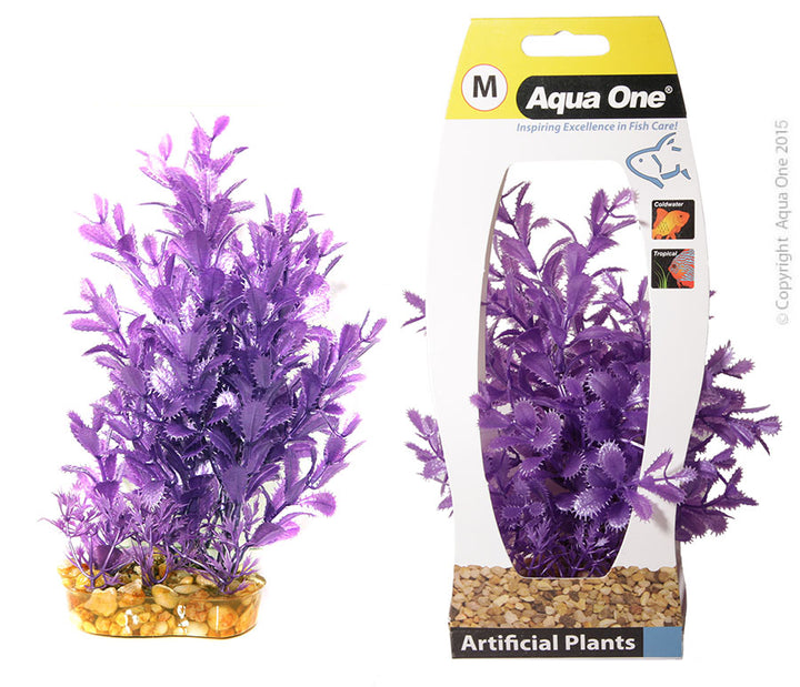 Aqua One Plants Plastic Ludwigia Med 20cm Purple