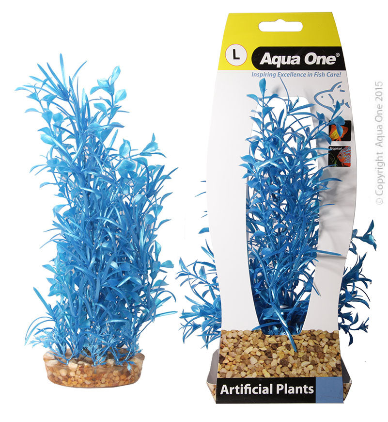 Aqua One Plants Plastic Hygrophila Lge 30cm Blue