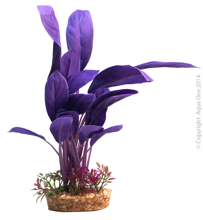 Aqua One Echinodorus with Gravel Base - Large Purple