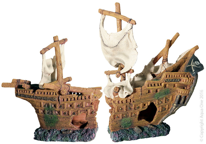 Aqua One Ornament Shipwreck Galleon (2pc) 54x17.5x34cm