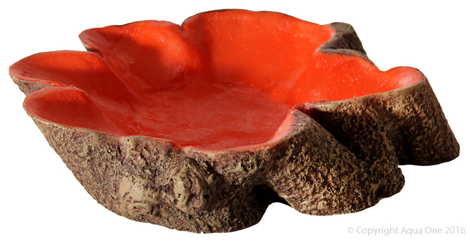 Aqua One Hermit Crab Tree Stump Bowl - Large Orange