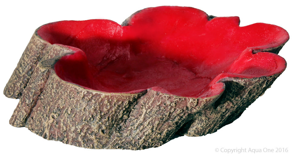 Aqua One Hermit Crab Tree Stump Bowl - Large Red