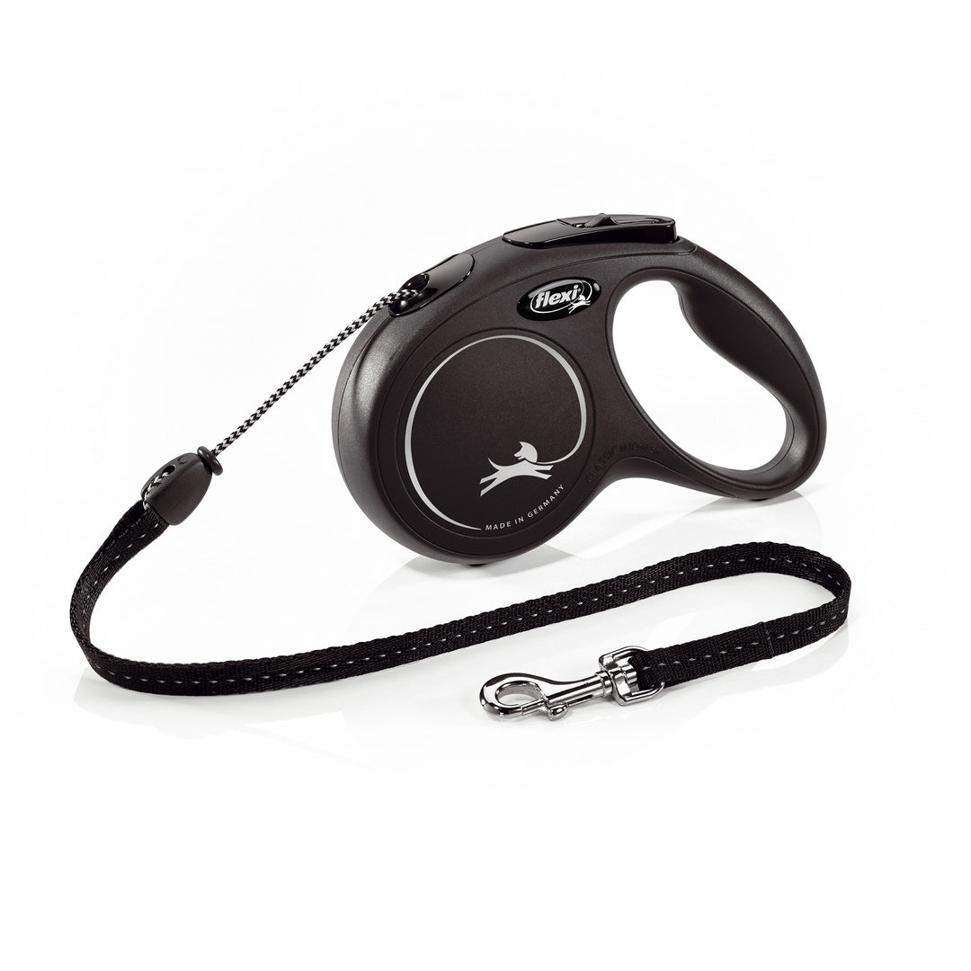 Flexi Classic Cord  Medium 20kg 5m Black Retractable Lead