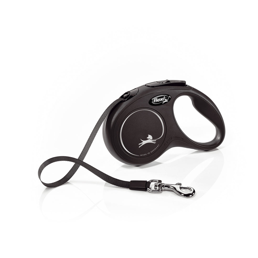 Flexi Classic Small 15kg 5m Black Tape Retractable Lead