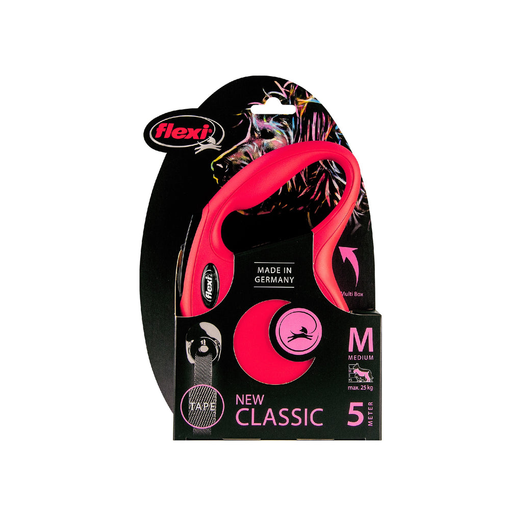 Flexi Classic Tape Medium 20kg 5m Red Retractable Lead