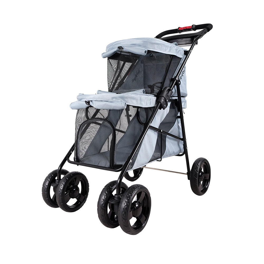 Ibiyaya Double Decker Pet Bus Silver Grey
